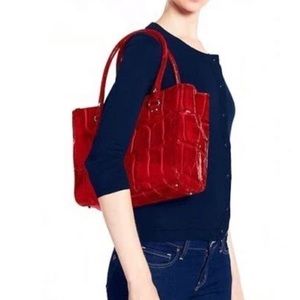 Kate Spade Knightsbridge Quinn Croc Embossed Tote.